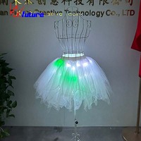 Mini-jupe tutu lumineuse LED colorée pour femme, idéale pour scène, club, rave, Halloween, carnaval, performance, tenue de fête lumineuse