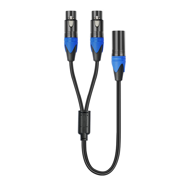 Hot 0.5 Meters 3-Core Silver-Plated XLR Audio Splitter Cannon-Male Two Female Copper Cable Assemblies PVC Computer/Car/Camera