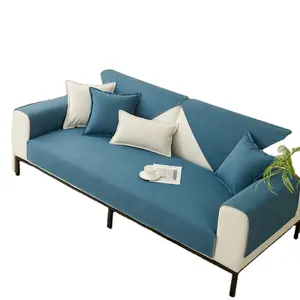 Capa de sofá com almofada elástica para sala de estar amor clássica seccional amarela