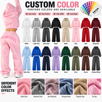 Ensemble de survêtement Y2K personnalisé OEM pour femme : sweat à capuche court rose coupe décontractée et pantalon de survêtement en coton imprimé et brodé