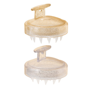 Brosse à cheveux massante pour le cuir chevelu Wanmei, en silicone translucide, à dents souples, dorées et argentées brillantes - Product Image 5