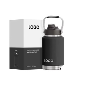 Bouteille isotherme double paroi en acier inoxydable 64/128 oz avec poignée, écologique, pour le camping - Product Image 1
