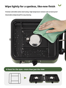 Réchaud à <span class=keywords><strong>gaz</strong></span> portable pliable pour pique-nique en plein air, réchaud à <span class=keywords><strong>gaz</strong></span> double tête, réchaud à fondue portable, réchaud à feu puissant coupe-vent - Product Image 3