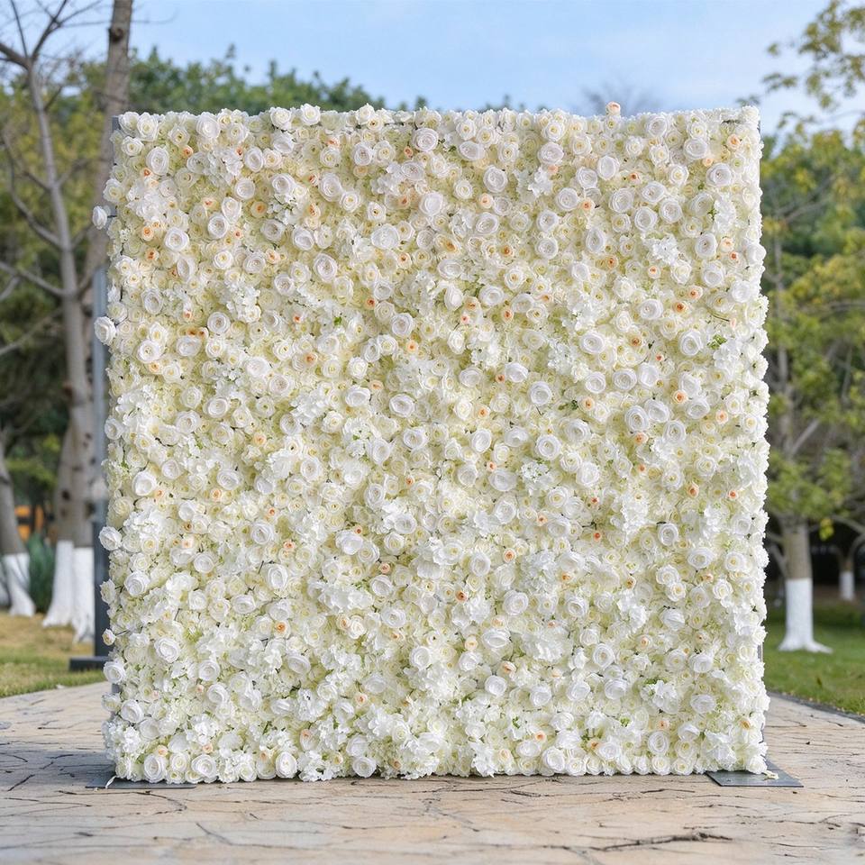 Artificial Rose Flower Wall Backdrop Silk Floral Panel, Custom Color ...