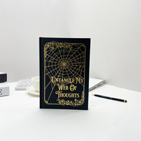 Journal Logo Personnalisable A5 Style Fashion Journal Noir Paper Board Planner Gold Edge Carnet à couverture rigide