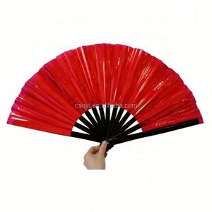 Abanico Plegable Holográfico de PVC Iridiscente Grande, Abanico de Mano de Bambú Pintado para Decoración de Fiestas de Baile, Regalo Promocional 2024, Disponible en Stock - Product Image 6