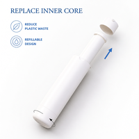 Flacon pompe sans air rechargeable 25ml 30ml 45ml, flacon de lotion sous vide à mécanisme rotatif avec noyau interne remplaçable pour emballage cosmétique
