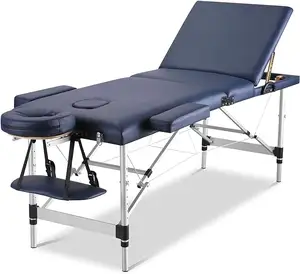 Massagebett tragbares Massagebett Wimpernhydrotherapie Tätowierbett, einstellbar von der Kosmetikerin, professionelle 3 faltbare Aluminiumbeine