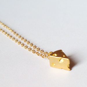 Drôle Petit Collier Fromage Or Collier Ami Collier 3D Or Fromage Suisse Charme Pour Enfants - Product Image 4