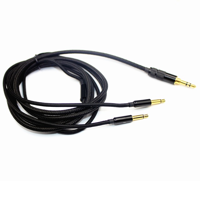 Good Quality 3.5mm Stereo Twisted 2pins 3.5mm Hifi Headphone Cable Wire with OFC Copper Headset Line Plated Au Plug