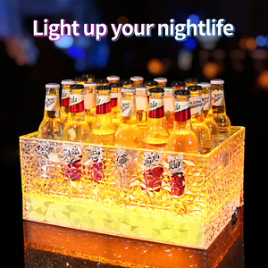 Seau à glace lumineux à LED pour fête Seaux à glace en plastique pour bière, bacs à boissons Seau à bière Porte-<span class=keywords><strong>bouteille</strong></span> <span class=keywords><strong>de</strong></span> <span class=keywords><strong>vin</strong></span> - Product Image 4