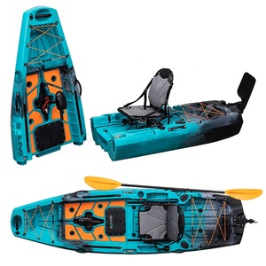 Vente directe Kayak à pédales 1 personne Pêche sportive Bateau en plastique pour lacs et rivières 2 pièces Canoë modulaire - Product Image 4