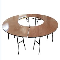 Tables pliantes en contreplaqué serpentin pour événements extérieurs, mariages, fêtes, utilisation en cour d'hôtel, décoration de mariage