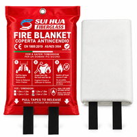 Couverture anti-feu en fibre de verre 1,2 x 1,8 m, couverture d'urgence ignifuge pour la maison, la cuisine, la caravane, vente en gros, kit de sécurité