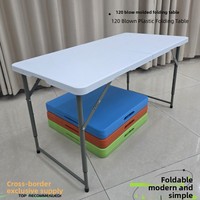 Table pliante Shengtai 120 cm moulée par soufflage, moderne, simple, réglable, portable, facile à plier, 5-10 kg, 60x120x74 cm, directement de l'usine
