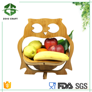 Vente de gros Panier de fleurs en bambou en forme de <span class=keywords><strong>pingouin</strong></span> fait à la main Panier de fruits secs Service de restauration Plateau de noix Dessous de verre - Product Image 6