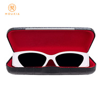 Ensemble de pochettes pour lunettes de soleil en cuir PU mat vintage |   Étui à lunettes avec fermeture à bouton pression et chiffon de nettoyage, logo personnalisé