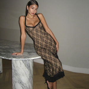 TKS 2026 Nuovo Vestito Sexy con Dettagli in Pizzo <span class=keywords><strong>e</strong></span> Fiocco sul Petto, Stile Elegante Europeo <span class=keywords><strong>e</strong></span> Americano per <span class=keywords><strong>Donne</strong></span> - Product Image 3