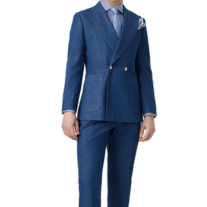 <span class=keywords><strong>Traje</strong></span> de <span class=keywords><strong>hombre</strong></span> de estilo italiano con doble botonadura y cuello con muescas y cremallera frontal plana de talla grande transpirable antiarrugas antiencogimiento - Product Image 1