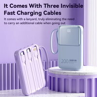 Kit de batterie externe portable à charge rapide 22,5 W, batterie Li-polymère, câble micro USB intégré, écran LED, cordon, capacité 10000 mAh