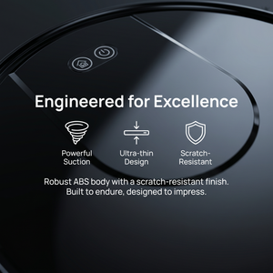 Black Smart Robot Vacuum Cleaner Battery-Powered Sleek Three-in-One Sweep <b>Mop</b> Suction App Control Auto Recharge Hotel Household - Product Image 4