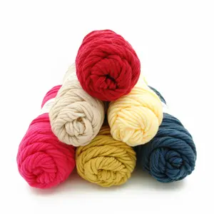 卸売クラフト8プライふわふわ編みバスケット手編み糸使用帽子100% アクリル糸タフティングガンパンチ針キット