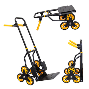 JH-Mech 휴대용 수하물 핸드 카트 접이식 핸드 트럭 트롤리 <span class=keywords><strong>6</strong></span> 륜 계단 등반 카트 이동 돌리 핸드 트럭 트롤리 - Product Image 1