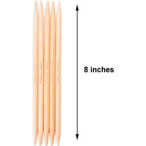 Agujas de tejer para principiantes DPN de doble punta de 8 pulgadas (20 cm) (Juego de 5) de bambú natural, tamaño US 10 (6 mm) - Product Image 1