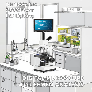 Microscopio Biológico Digital con Fuente de Luz LED para Observación de Semen/Espermatozoides y Ovulación - Product Image 2