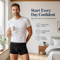Sous-vêtements d'incontinence OEM 300 ml en coton, discrets, pour usage quotidien, anti-fuites, 4 couches, caleçons boxers pour hommes
