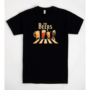 T-shirt The Beers nera da uomo, maglietta promozionale, regalo per gli amanti della birra - Product Image 1