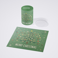 Maßgefertigtes Winter-Saison Weihnachtsthema Lehrreiches DIY Papier 100-Teiliges Weihnachts-Puzzle mit Zylindrischer Box