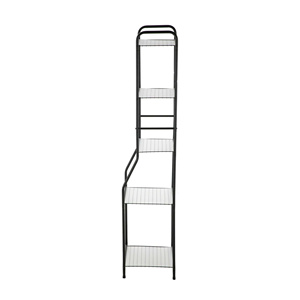Torre de Almacenamiento Minimalista para Baño en Hierro Negro Mate con 5 Estantes para Toallas y Artículos de Baño - Product Image 2