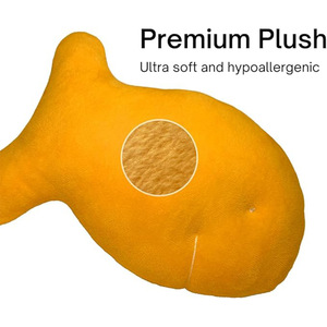 Coussin en peluche en forme de poisson, peluche jaune pour enfants de 2 à 4 ans, unisexe, rembourré en coton PP - Product Image 4