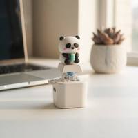 Porte-clés sonore rechargeable Panda avec LED et bouton à pression, jouet sensoriel amusant pour enfants et adultes, cadeau fantaisie