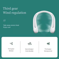 Ventilateur portable rechargeable indispensable pour les personnes paresseuses, mini ventilateur à suspendre au cou, trois vitesses de vent pour un usage domestique