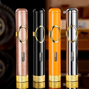 Encendedor de Cigarros Metálico Multifunción Todo en Uno, <span class=keywords><strong>Llama</strong></span> de Chorro Recargable, Antorcha con Soporte para Cigarros, Perforador y Cortador para Fumadores de Cigarrillos - Product Image 6