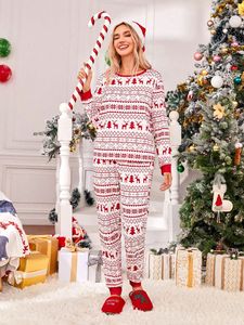 Giáng sinh đồ ngủ cho gia đình giáng sinh PJs, Tuần lộc công bằng Isle in dài tay áo loungewear quần, mẹ và tôi phù hợp với trang phục - Product Image 6