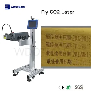 เครื่องมาร์กกิ้งด้วยเลเซอร์ CO2 แบบอุตสาหกรรม Wdotmark พร้อมสายพานลำเลียงสำหรับการมาร์กกิ้งหมายเลขล็อตบนกล่องพลาสติกและถุงพลาสติก - Product Image 1