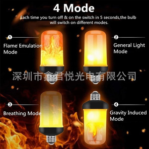 Rgb Flame <b>Bulb</b> E27 Led Color Changing <b>Remote</b> <b>Control</b> Party Decor Light - Product Image 2