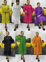 Nouvelles Robes Longues Décontractées et Élégantes d'Été 2026 de Haute Qualité, Respirantes, à Col Rond, Couleur Unie, Ornées de Fleurs et de Perles, Coupe Ample pour Femmes