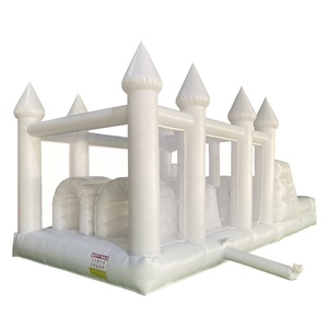 Unisex Inflatable thư bị trả lại Nhà Trắng Inflatable khóa học trở ngại Inflatable Trampoline trò chơi với trượt để bán - Product Image 1