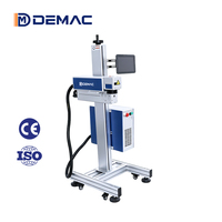Machine de marquage laser à fibre haute vitesse DEMAC, refroidie par air, 20W 30W 50W, pour le codage de date sur lignes de production métalliques et plastiques