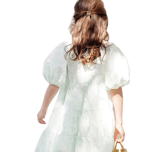 Robe <span class=keywords><strong>tutu</strong></span> américaine blanche pour filles enfants décontracté à <span class=keywords><strong>pois</strong></span> à volants demi-manche col rond pour les fêtes d'anniversaire d'été tailles 3-14Y - Product Image 3