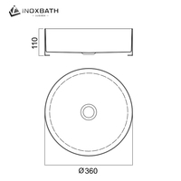 Modern Banyo Lavabosu Tezgah Üstü Lavabo 360mm Yuvarlak Vessel CUPC Dekoratif Lavabo