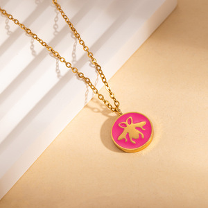 18Kゴールドネックレス幾何学的デザインTBハートロゴキリスト教宗教テーマ防水ファインジュエリーOEMオプションホットセール - Product Image 4