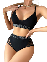 Ensemble de lingerie tricotée fantaisie et sportive, sexy, pour adultes, avec soutien-gorge sans armatures à bretelles ajustables et shorty taille basse, vente en gros