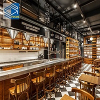 Comptoir de bar à café en bois MDF moderne et créatif, présentoir de vente, centre commercial, mini kiosque de café, design de kiosque à café