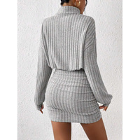 Robe en tricot pour femmes, best-seller de l'automne, à manches longues, col haut, moulante, décontractée, sexy