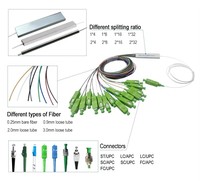 1X8 pemisah serat PLC, modul Mini 900 μm, SC/APC Singlemode